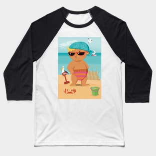 Vacation mood on - the toddler King of the beach enjoying the holiday - mirrored Baseball T-Shirt